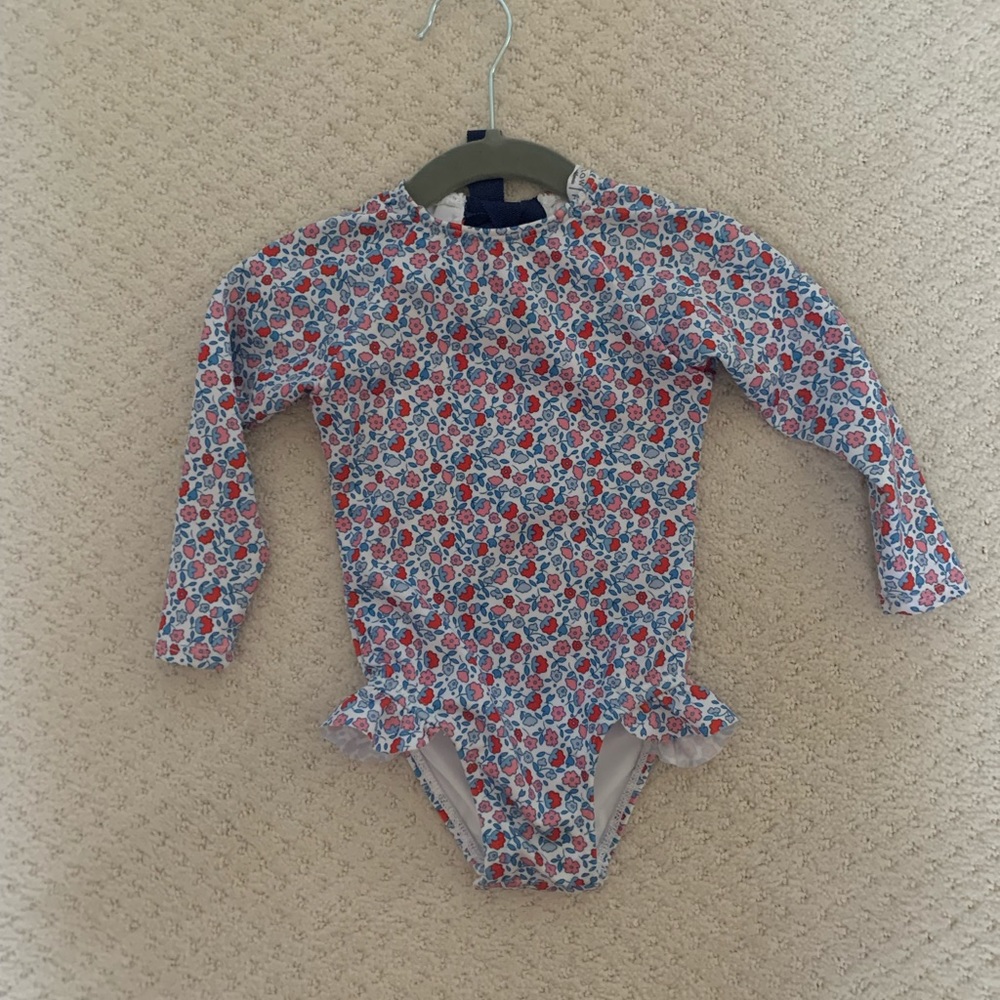 Size 1 Minnow swim Americana print one-piece